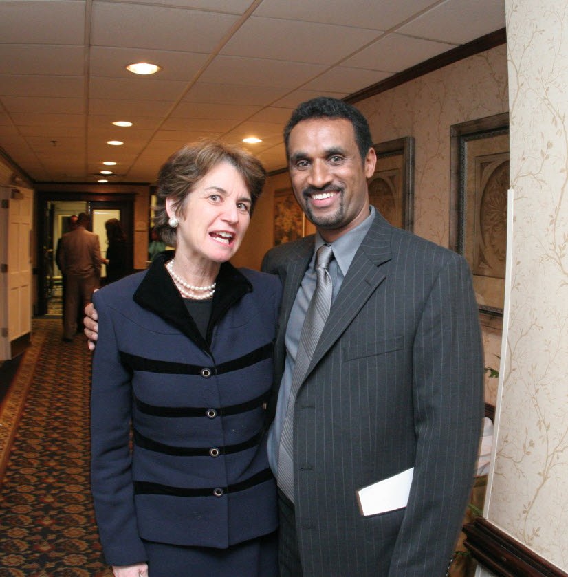 Dereje Desta with former Lieutenant Governor Kathleen Kennedy Townsend at a Zethiopia anniversary gala
